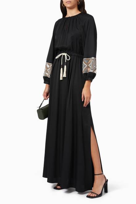 hover state of Drawstring Maxi Dress in Cotton