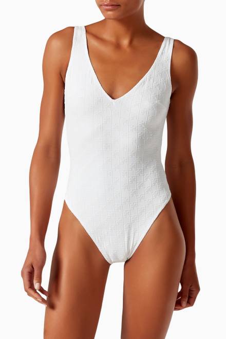 hover state of One-piece Swimsuit in Monogram Print Nylon  