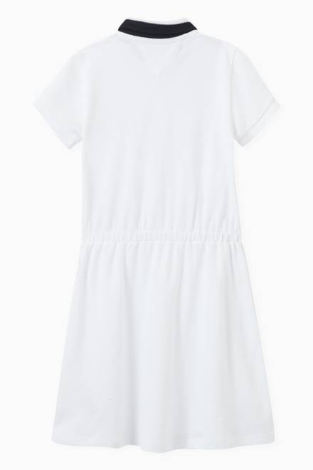 hover state of Essential Stripe Collar Polo Dress in Organic Cotton Stretch  
