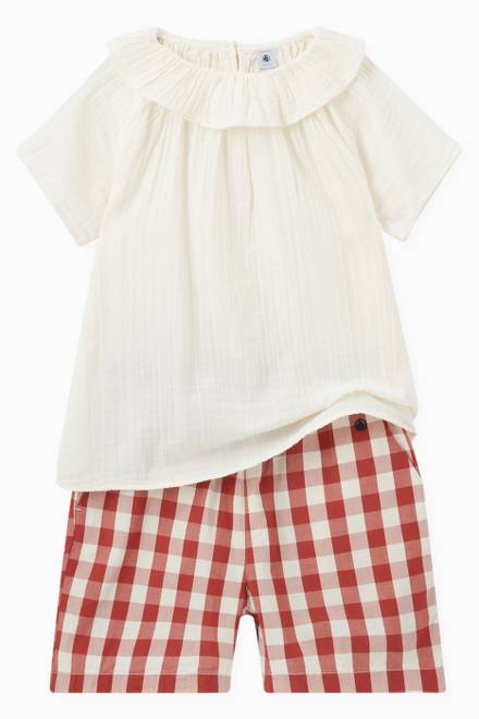 hover state of Gingham Shorts in Poplin 