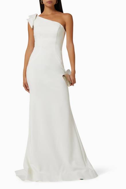 hover state of One Shoulder Gown in Scuba  