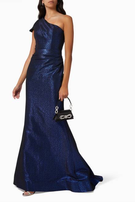 hover state of Metallic One Shoulder Gown