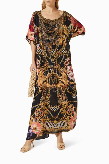 hover state of A Night in the 90s Kaftan in Silk 