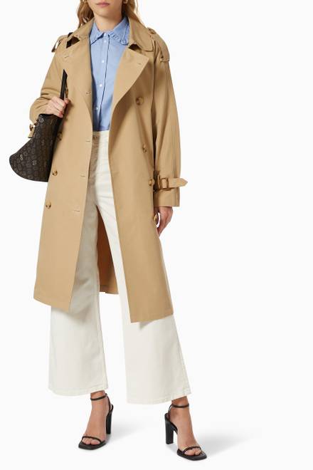 hover state of Belted Trench Coat in Cotton  