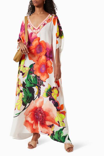 hover state of Pretty As A Poppy Kaftan in Silk 