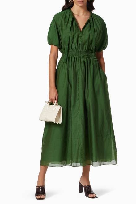 hover state of Carter Dress in Cotton & Silk Voile 
