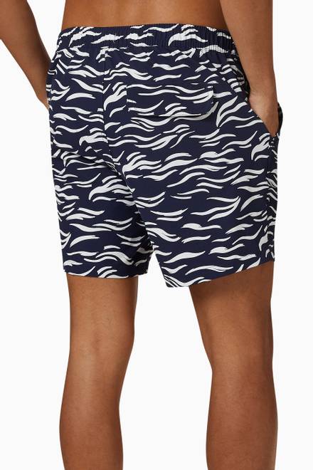hover state of Calder Printed Swim Shorts in Stretch Chambray   