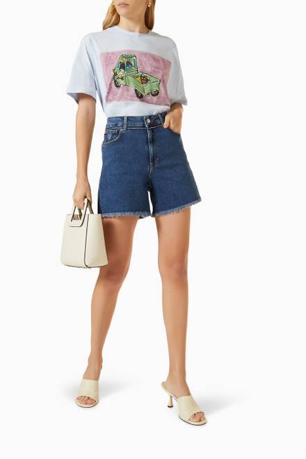 hover state of Merenda Cropped T-shirt in Cotton Jersey  
