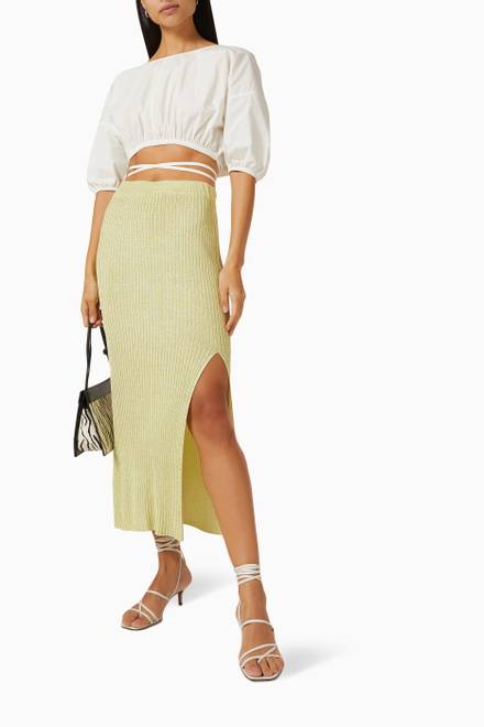 hover state of Quinn Puff Crop Top in Organic Cotton Poplin 