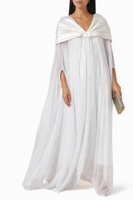 hover state of Rania Pleated Cape in Tulle 