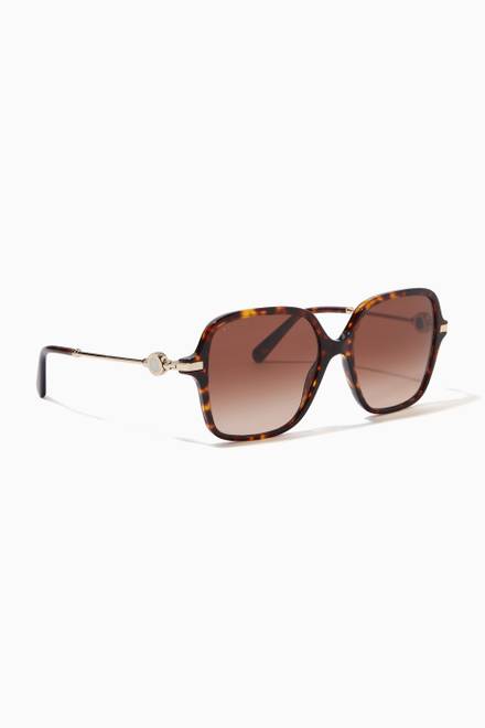 hover state of Oversized D-frame Sunglasses in Metal & Acetate     