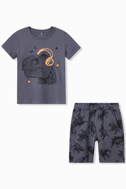 hover state of Vanyo Animal T-shirt & Shorts Set in Cotton Jersey 