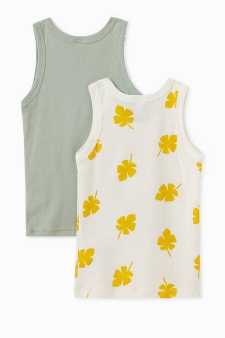 hover state of 2-Pack Palm Print Vests in Cotton 