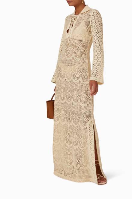 hover state of Zariah Maxi Dress in Crochet Cotton-Blend