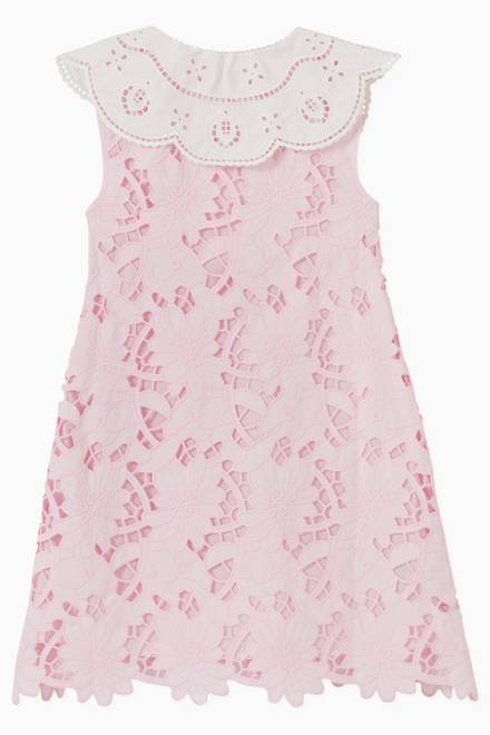 hover state of Guipure Lace Bib Dress in Cotton