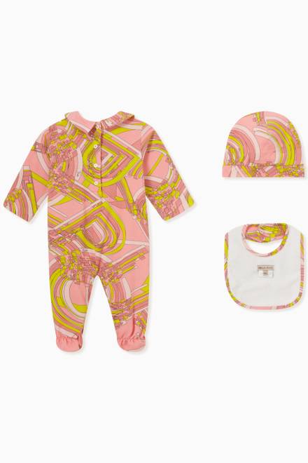 hover state of Bodysuit, Bib & Beanie Gift Set in Cotton