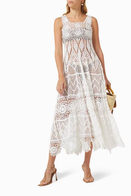 hover state of Sophia Maxi Dress in Crocheted Cotton   