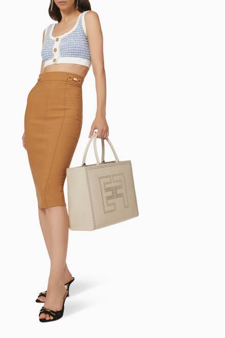 hover state of Big Shopper Bag in Tumbled Faux Leather
