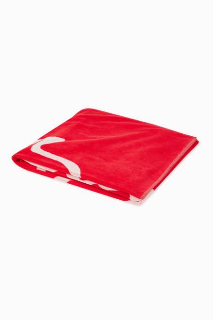 hover state of Hilfiger Logo Twist  Beach Towel in Organic Cotton  