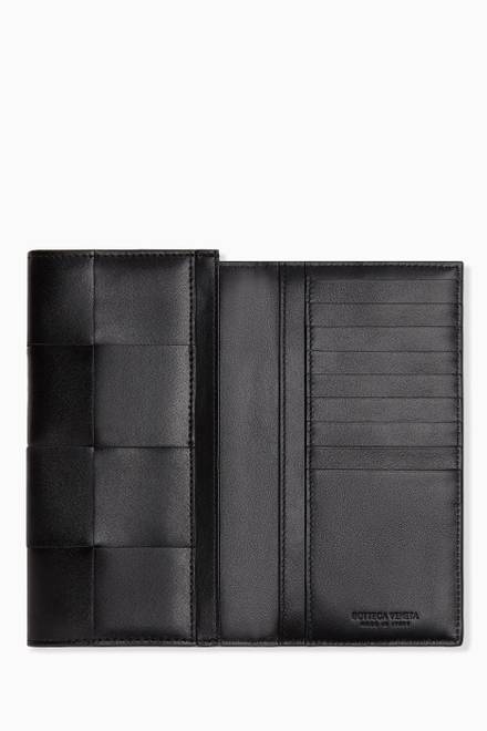 hover state of Long Wallet in Intrecciato Leather    