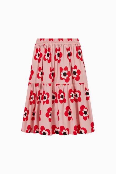 hover state of Graphic Print Skirt in Viscose 