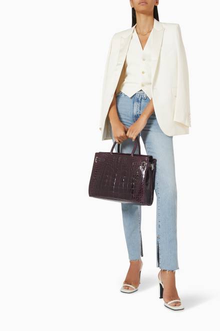 hover state of Darcy Tote Bag in Crocodile Leather   