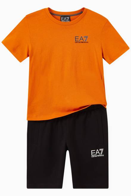 hover state of EA7 Logo Patch T-shirt in Cotton