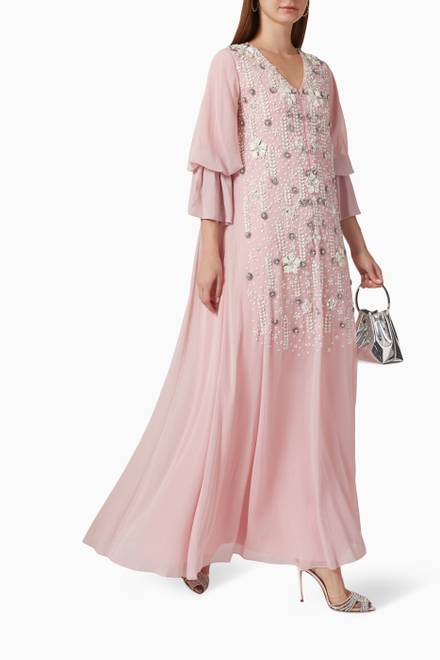 hover state of Emily Embroidered Kaftan in Chiffon 