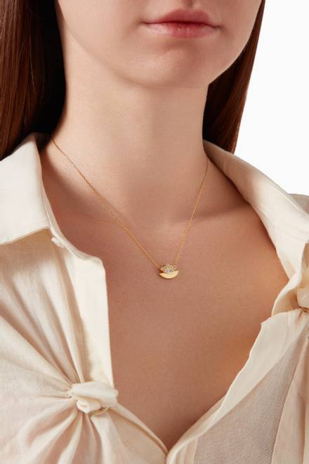 hover state of Eyeful CZ Necklace in 24kt Gold-plated Sterling Silver