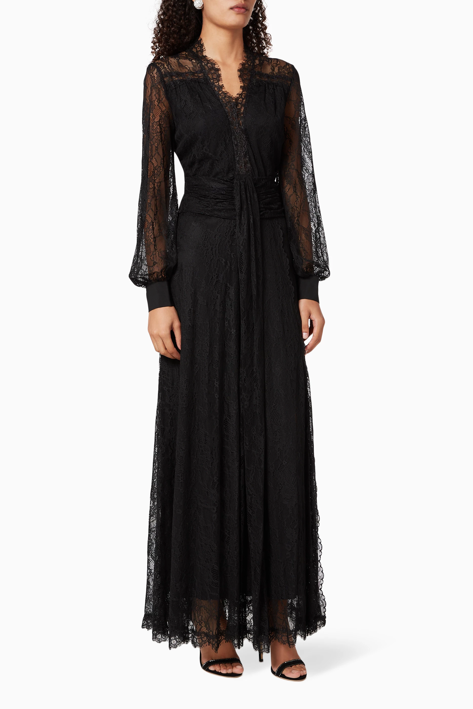 Full launch unrelated تسوق فستان سبوزاري طويل بدانتيل بينكو أسود للالنساء | اُناس المملكة العربية  السعودية