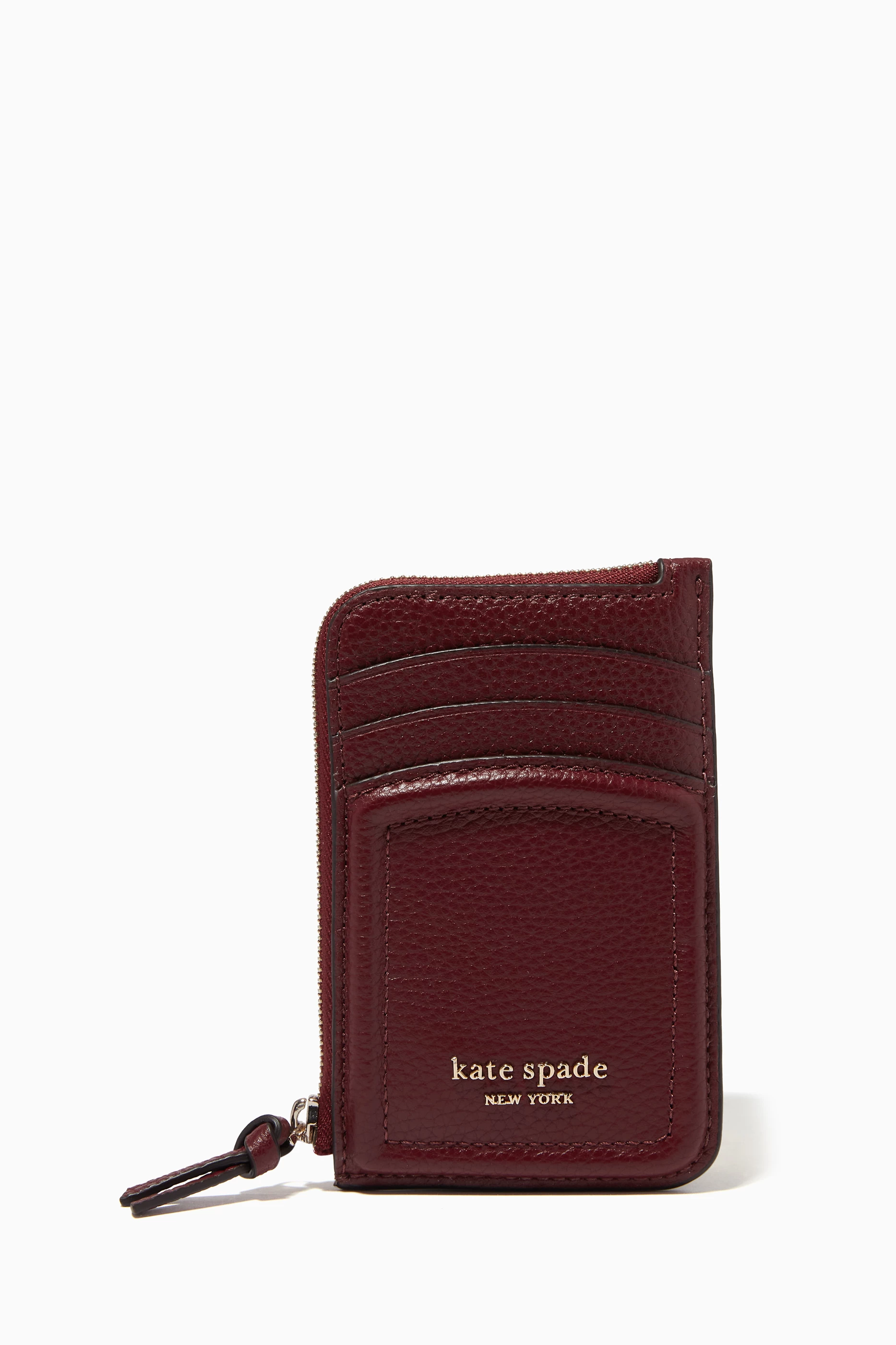 Shop Kate Spade New York Red Knot Zip Card Case in Leather for WOMEN |  Ounass Bahrain