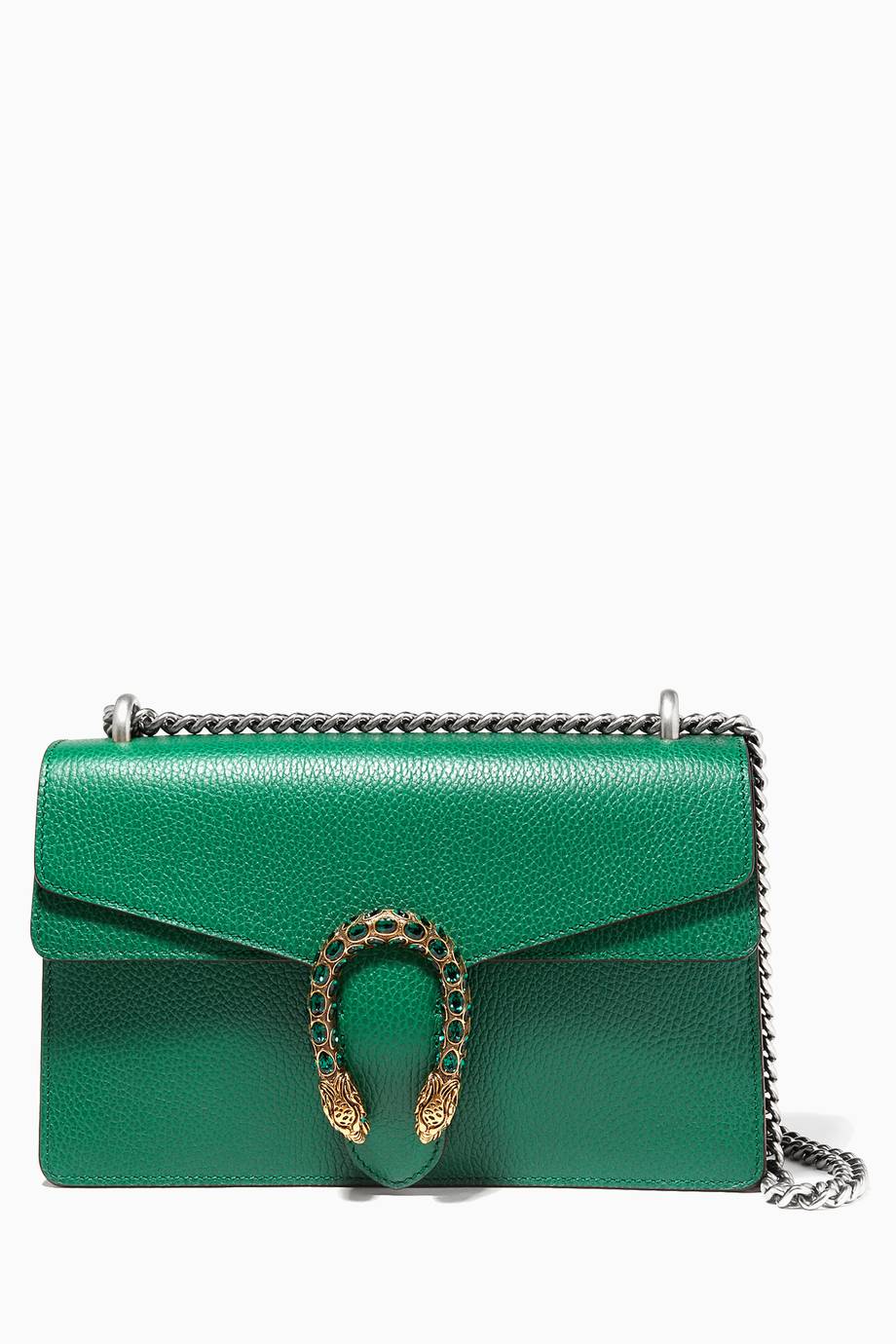 Shop Luxury Gucci Green Dionysus Textured Leather Shoulder Bag | Ounass UAE